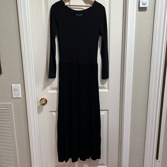 Soft Surroundings Womens Palamero Maxi Dress Black Pleated Knit Skirt XS EUC - Picture 3 of 10
